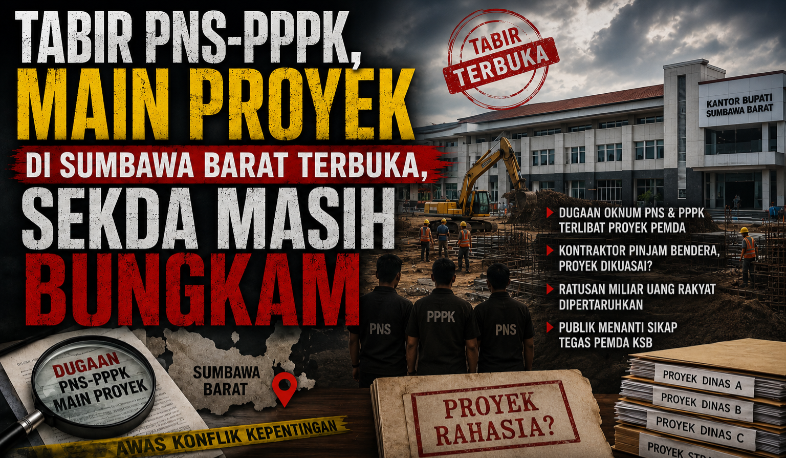 Tabir PNS-PPPK Main Proyek di Sumbawa Barat Terbuka, Sekda Masih Bungkam